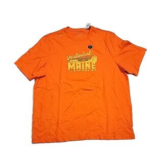 L.L. Bean Vacationland Maine Orange Short-Sleeve Activewear T-Shirt Men's XL NWT